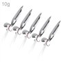 OriGlam Lot de 5 Leurres de Pêche Durs - Kit en Métal Avec Hameçons Triples pour Saumon et Bar