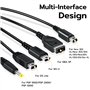 Mcbazel Câble de Chargeur USB 5 en 1 Remplacement, Compatible avec les Consoles DS Lite/NDS/New 3DS XL/New 3DS/3DS XL/3DS/2DS/DS