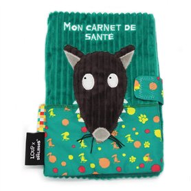 LES DEGLINGOS - Protège carnet de santé LOUP x Les Déglingos - Vert - Fermeture en velcro - Ludique - Cadeau enfant et bébé - Ti