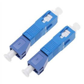 ECSiNG Lot de 2 adaptateurs à fibre optique monomode 9/125 SM SC mâle vers LC femelle convertisseur de fibre optique hybride pou