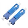 ECSiNG Lot de 2 adaptateurs à fibre optique monomode 9/125 SM SC mâle vers LC femelle convertisseur de fibre optique hybride pou