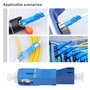 ECSiNG Lot de 2 adaptateurs à fibre optique monomode 9/125 SM SC mâle vers LC femelle convertisseur de fibre optique hybride pou