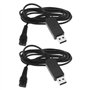 ECSiNG 2pcs Câble de Chargeur de Rasoir USB Remplacement Compatible avec Wahl Color Pro 9649 Tondeuses sans fil Cordon d'aliment