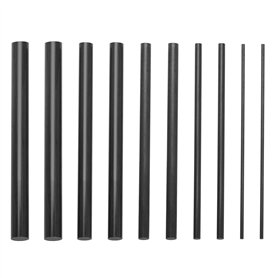 ECSiNG 10pcs Canne en Fibre de Carbone Réparation Canne à Pêche Kit de Pêche à la Mouche Tige en Fibre de Carbone Solide pour Ca