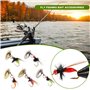 ECSiNG 5 Pièces Bionic Leurres de Pêche à La Mouche Pêche à La Mouche Mouches Appât avec Spinner de Pêche pour Bar Poisson-Solei