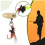 ECSiNG 5 Pièces Bionic Leurres de Pêche à La Mouche Pêche à La Mouche Mouches Appât avec Spinner de Pêche pour Bar Poisson-Solei