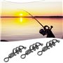 LT Easiyl Lot de 50 émerillons de Pêche avec Connecteur à Tire-Bouchon pour Leurres de Pêche en Eau Salée Et en Eau Douce Taille