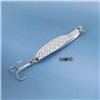 SG Store 5pcs Leurres de Pêche en Mer en Métal Argenté de 65 Mm avec Hameçons Triples Et 10 émerillons pour Bar Maquereau Truite