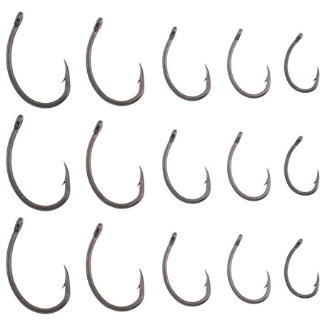 SG Store Lot de 50pcs Hameçons Barbelés pour Carpe 2 4 6 8 10 Acier à Haute Teneur Carbone pour Pêche à Carpe Eau Douce Et Eau S