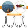 SG Store Lot de 55 Hameçons de Pêche Doubles #1-#3/0 en Acier à Haute Teneur en Carbone avec Tige Ouverte Et Barbelée pour Eau S