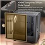 Okinos Boîtier PC ATX en Bois de chêne, 4 Ventilateurs de boîtier ARGB Non PWM de 120 mm pré-installés, Port de Type C, Panneau 