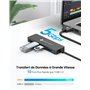 NOVOO Hub USB 3.0 4 Data Ports Ultra Fin Multiport Type A 5Gbps Micro USB Port d'alimentation pour Macbook, Mac Pro/Mini, iMac, 