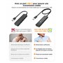 NOVOO Hub USB 3.0 4 Data Ports Ultra Fin Multiport Type A 5Gbps Micro USB Port d'alimentation pour Macbook, Mac Pro/Mini, iMac, 