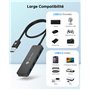 NOVOO Hub USB 3.0 4 Data Ports Ultra Fin Multiport Type A 5Gbps Micro USB Port d'alimentation pour Macbook, Mac Pro/Mini, iMac, 