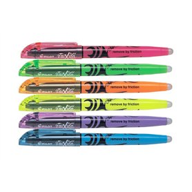 Pilot FriXion Paquet de 6 surligneurs clairs à encre effaçable