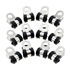 TVAAGHBCBR 12 pièces durables en métal P Clips doublé de Caoutchouc Tuyau de câblage Collier de Serrage Camping-Car hydraulique