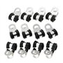 TVAAGHBCBR 12 pièces durables en métal P Clips doublé de Caoutchouc Tuyau de câblage Collier de Serrage Camping-Car hydraulique 