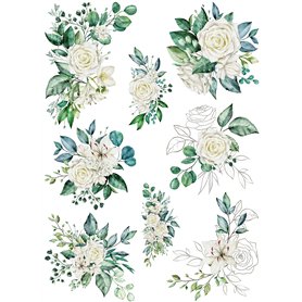 Bouquet blanc en papier de riz