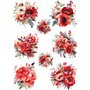 Papier de riz Bouquet rouge
