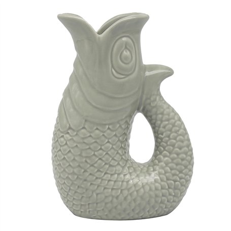 The Leonardo Collection Pichet à poisson vert 20 cm pour cuisine et maison | Carafe en céramique ou en verre pour usage multiple