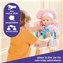 Casdon Baby Huggles Jouet - Siège rehausseur Rose - Siège Auto pour poupées avec Appui-tête et Boucles réglables - Convient aux 