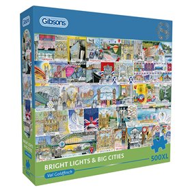Gibsons Bright Lights & Big Cities | Puzzle de 500 pièces XL pour adultes | Val Goldfinch Europe Landmarks Durable Premium 100 %