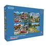 Sortie en famille | Puzzle de 4 x 500 pièces | Puzzle multi-boîtes | Puzzle durable pour adultes | Planche 100 % recyclée de qua