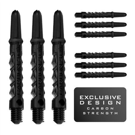 Harrows Lot de 3 jeux de tiges de fléchettes ST en carbone – 9 tiges de fléchettes au total – Disponible en 3 tailles – Composit