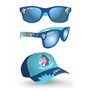 George Pig Ensemble de lunettes de soleil et casquette de baseball pour enfant Protection UV 100 %, bleu, taille unique