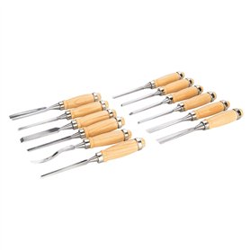 Silverline 250241 Jeu de 12 ciseaux à bois de sculpteur 200 mm