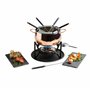 Artesà Set À Fondue Avec 6 Fourchettes Et Bol En Acier Inoxydable, Bol En Céramique, Support En Métal Et Brûleur À Double Combus