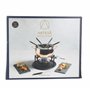 Artesà Set À Fondue Avec 6 Fourchettes Et Bol En Acier Inoxydable, Bol En Céramique, Support En Métal Et Brûleur À Double Combus