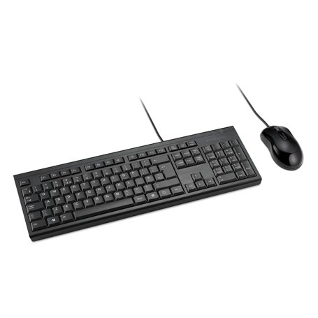 Kensington KM100 EQ Combo Clavier Filaire et Souris ambidextre pour PC de Bureau et Ordinateur Portable