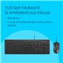 Kensington KM100 EQ Combo Clavier Filaire et Souris ambidextre pour PC de Bureau et Ordinateur Portable, Design Anti-éclaboussur