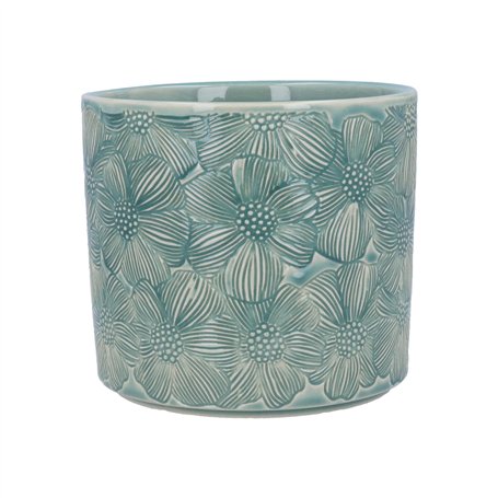 Gisela Graham Cache-pot bleu motif floral cosmos (taille M)
