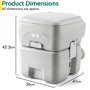 Toilette Camping avec Chasse d'eau et Grand Réservoir Détachable (10 L/20 L)