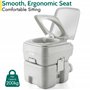 Trail Toilette Portable, Toilette Camping avec Chasse d'eau et Grand Réservoir Détachable (10 L/20 L), Vanne à Guillotine Hygién