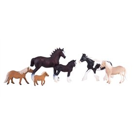 MOJO Ensemble de jeu pour chevaux avec 6 chevaux poneys gallois