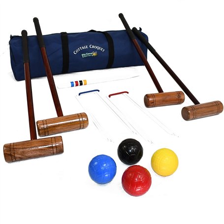 Big Game Hunters Ensemble De Croquet Cottage De Quatre Joueurs dans Un Sac - Kit De Croquet pour Adultes