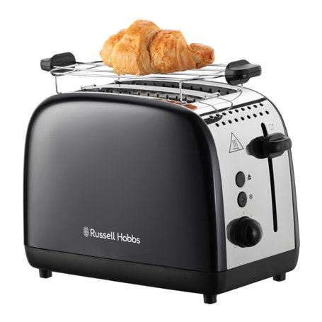 Russell Hobbs Grille pain [Pour 2 tranches] Colours Plus Inox noir (fentes extra larges