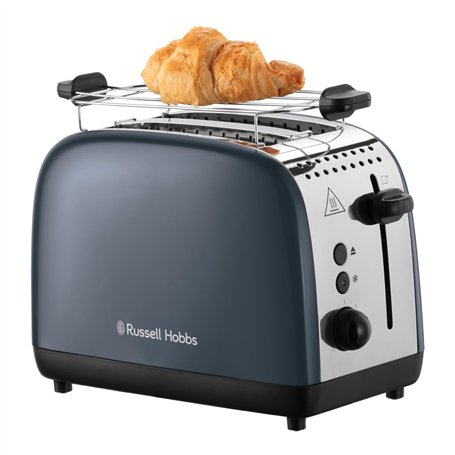 Russell Hobbs Grille pain [Pour 2 tranches] Colours Plus Inox gris (fentes extra larges