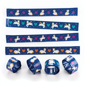 Baker Ross Bracelets à claquer Licornes arcs-en-ciel (Lot de 4) - Cadeaux amusants pour les pochettes-surprises