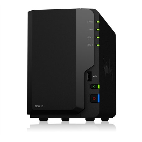 Synology DS218 16TB 2 Bay NAS SolutionInstallée avec 2 x 8TB Seagate IrownWolf Disques
