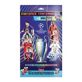 Topps Autocollants UEFA Ligue des Champions 24/25 - Pack de démarrage - Contient un album d'autocollants de 80 pages et 3 paquet