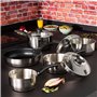 Russell Hobbs RH02629EU7 Poêle à frire 24 cm, revêtement antiadhésif résistant en acier inoxydable, facile à nettoyer, toutes pl