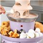 Petra Fontaine à Chocolat 3 Étages avec 100 Batônnets en Bambou, 2 Plateaux de Service Amovibles, Mini-Fontaine à Fondue 0.5L, 7