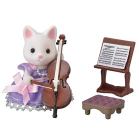 Sylvanian Families - 6010 - La fille Chat soie Violoncelliste