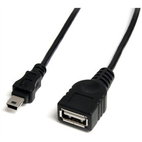 StarTech.com Câble Mini USB 2.0 de 30cm - Cordon USB A vers Mini B - Femelle / Mâle - Noir (USBMUSBFM1)