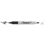 Sharpie Lot de 3 marqueurs permanents à double pointe – Encre noire – Pointe fine et ultra fine