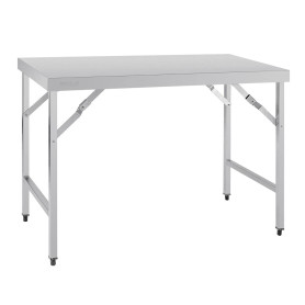 Vogue Table pliante en acier inoxydable poli